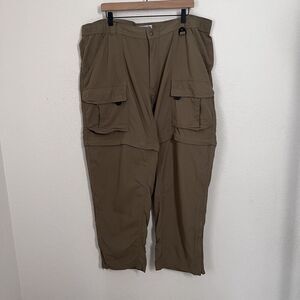 Columbia GTR Omni-Dry  Convertible Pants Men's XXL Green Outdoor Hiking Active